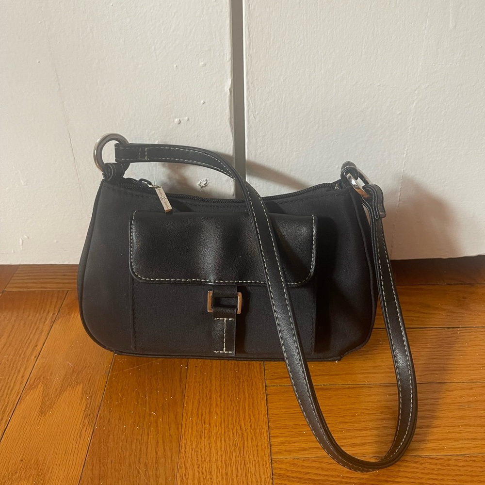 Vintage Y2K Frankie & Johnnie Black Mini Shoulder Bag